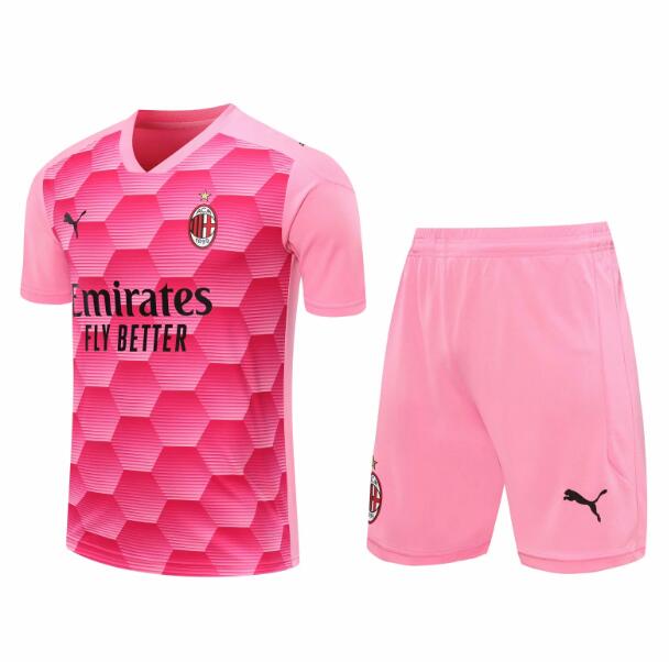 AC Milan Pink Goalkeeper Soccer Jersey Kits (Shirt+Shorts) 2020/21